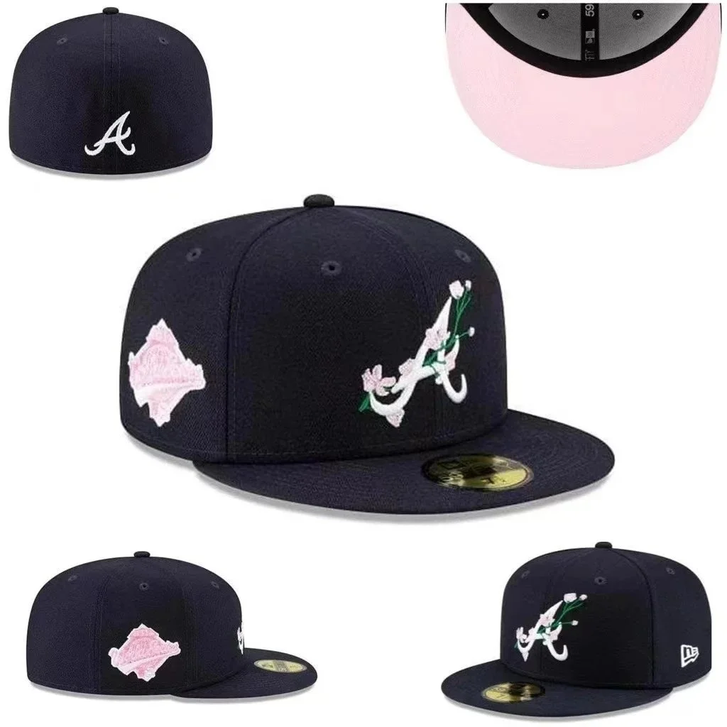 New Era 59FIFTY Atlanta Braves Navy Pink Floral Cap