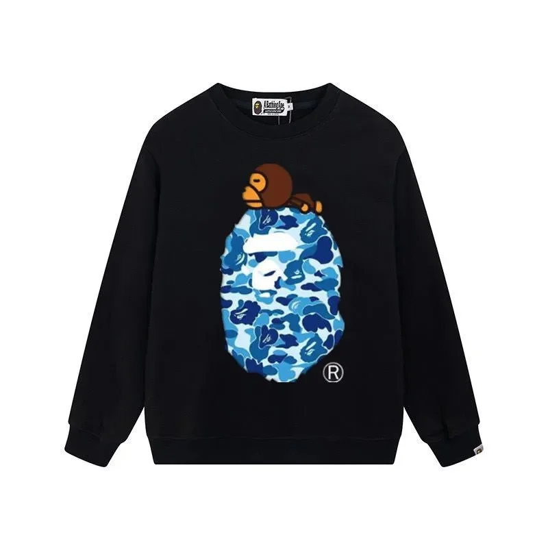 BAPE STA Blue Camo Monkey Crewneck Sweatshirt