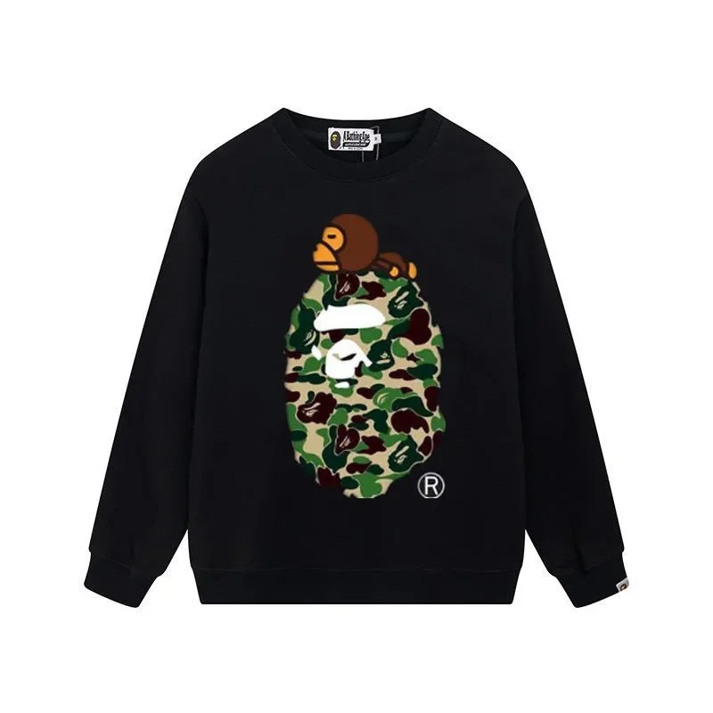 A Bathing Ape BAPE STA Camo Monkey Black Sweatshirt