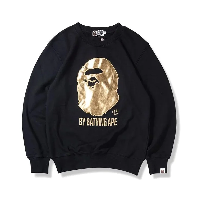 A Bathing Ape BAPE STA Gold Head Black Sweatshirt