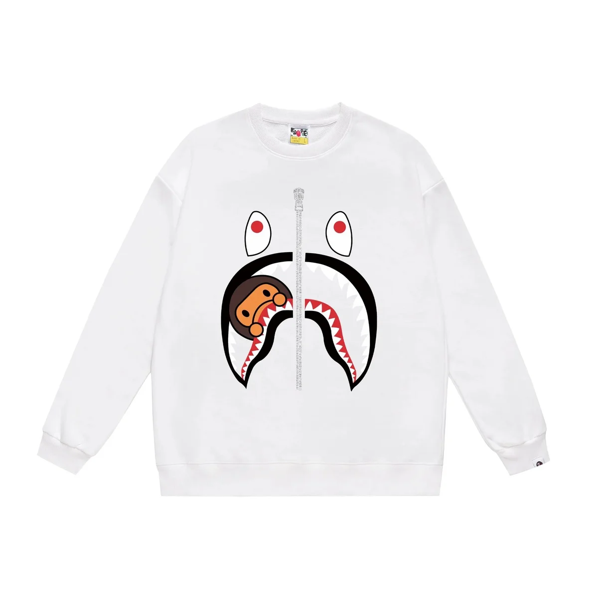 A Bathing Ape BAPE STA White Shark Graphic Sweatshirt
