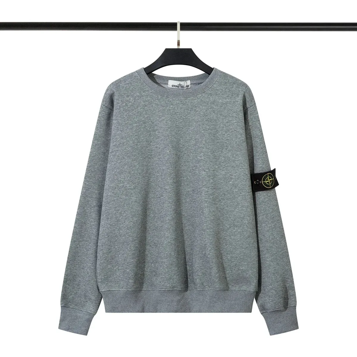 Stone Island 68-15 Grey Solid Crewneck Sweatshirt