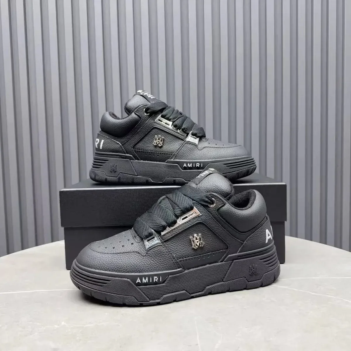Amiri MX1 Black Leather Sneakers