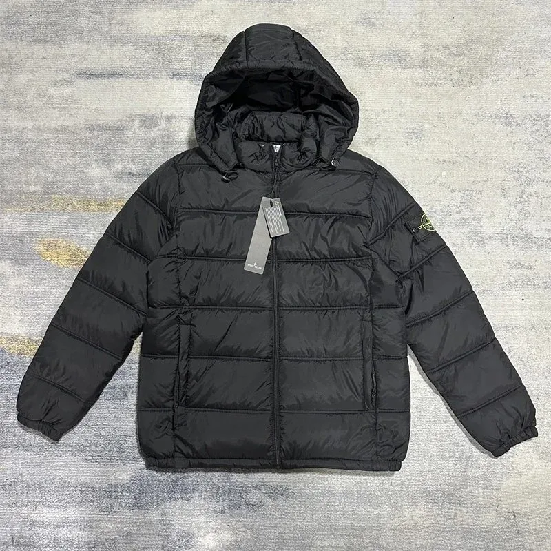 Stone Island 68-15 Black Hooded Puffer Jacket