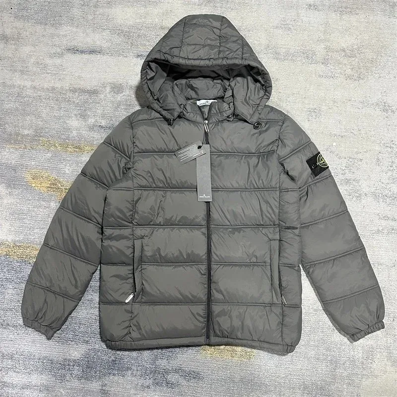 Stone Island 68-15 Grey Hooded Puffer Jacket