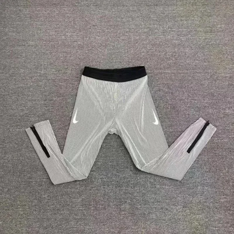Nike Air Grey Striped Long Tights with Reflective Double Swoosh