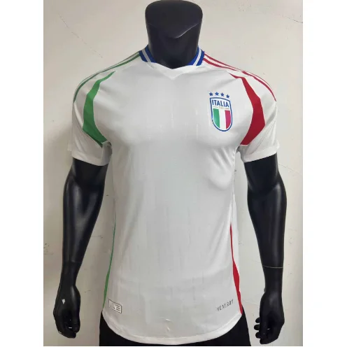 Italy National Team White Jersey with Green and Red Stripes