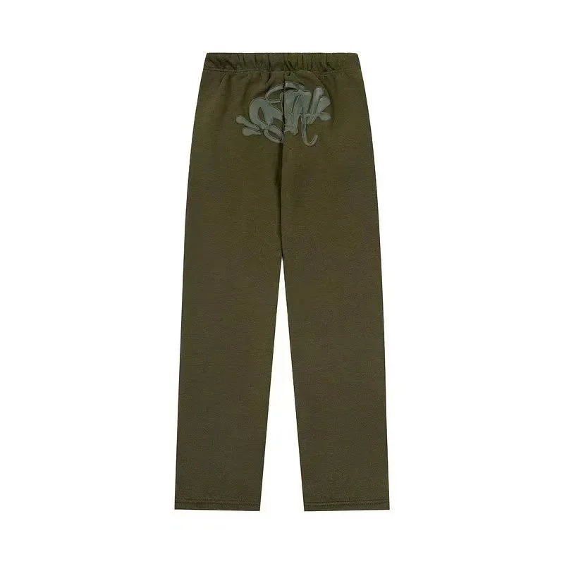 Unisex Olive Green Sweatpants with Back Graphic
