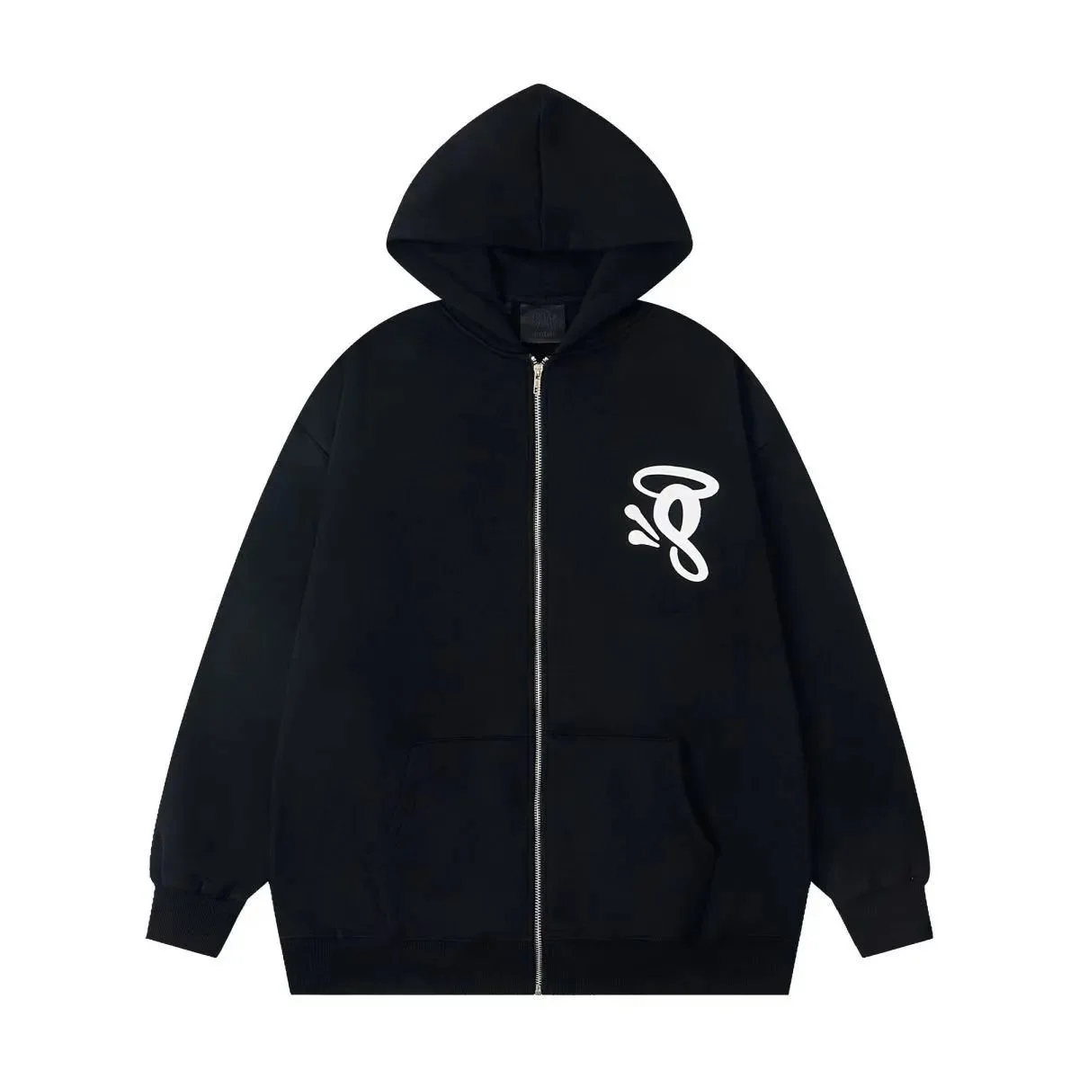 Black Angel Zip-Up Hoodie