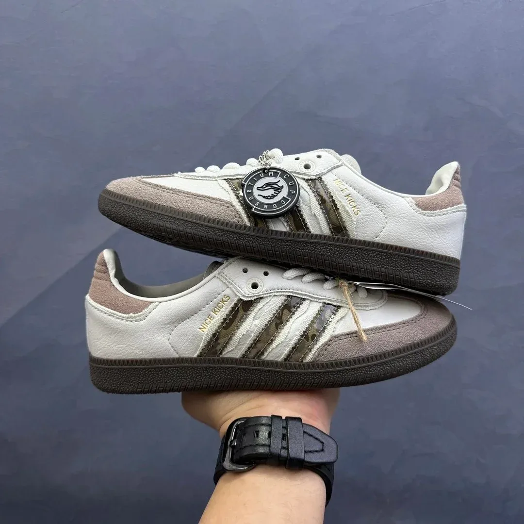 Unisex Samba White & Khaki Sneakers