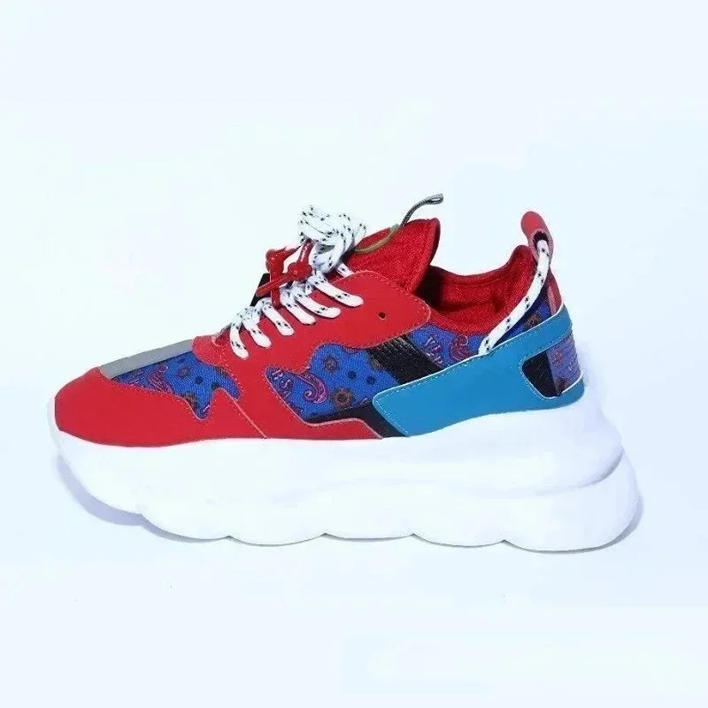 Versace Chain Reaction Sneakers Red/Blue T04