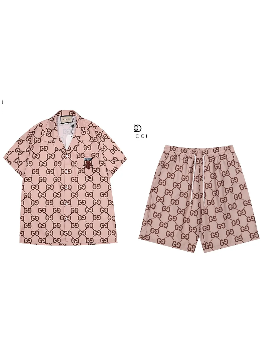 Gucci GG Monogram Pink Shorts Set
