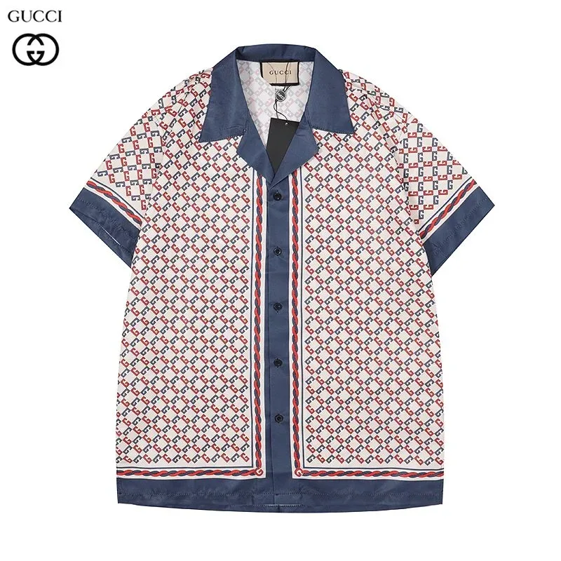 Gucci Re-Edition Monogram Print Short Sleeve Shirt 19藏青
