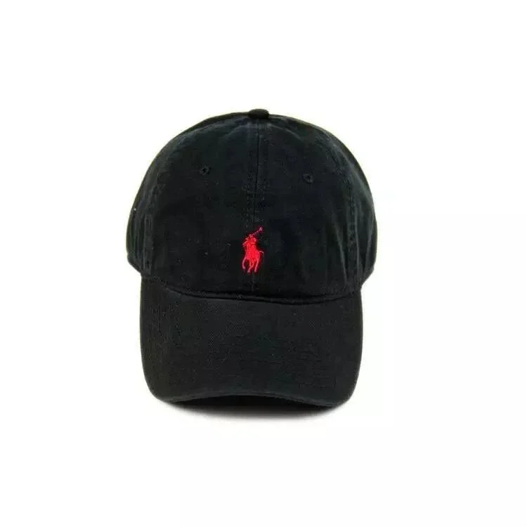 Ralph Lauren Black Red Pony Cap Headwear