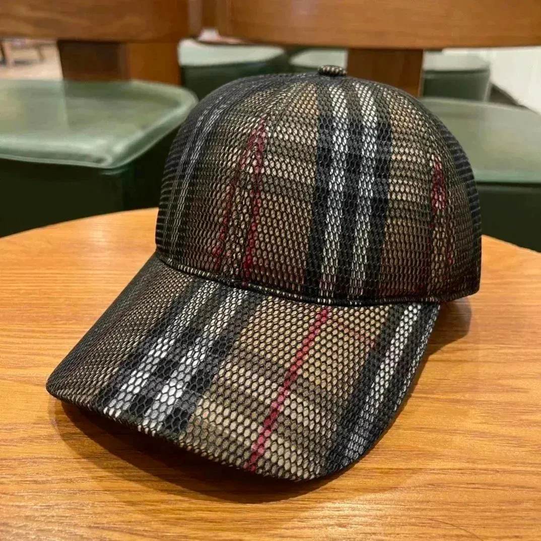 Burberry 9 Plaid Mesh Baseball Cap