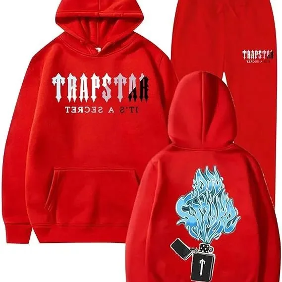 Trapstar Red Flames Hoodie & Pants Set