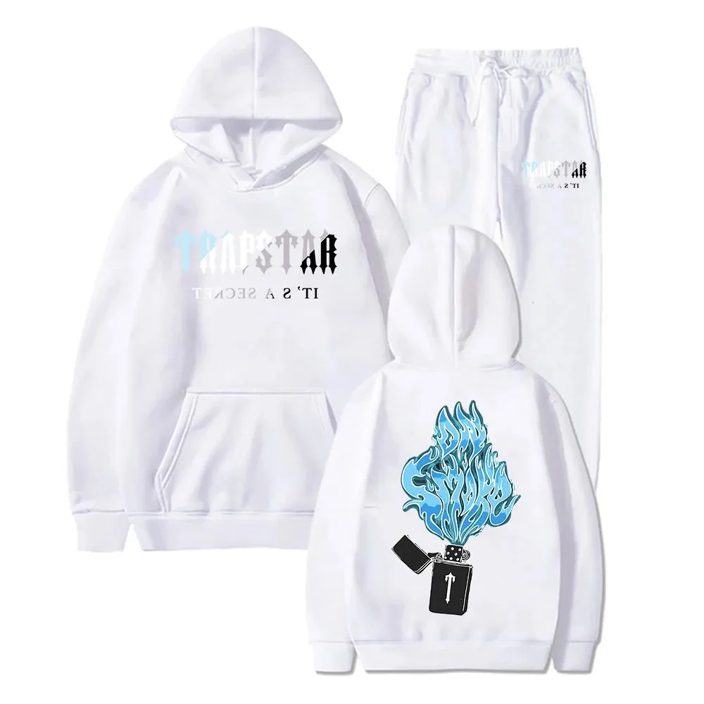 Trapstar White Flames Hoodie & Pants Set