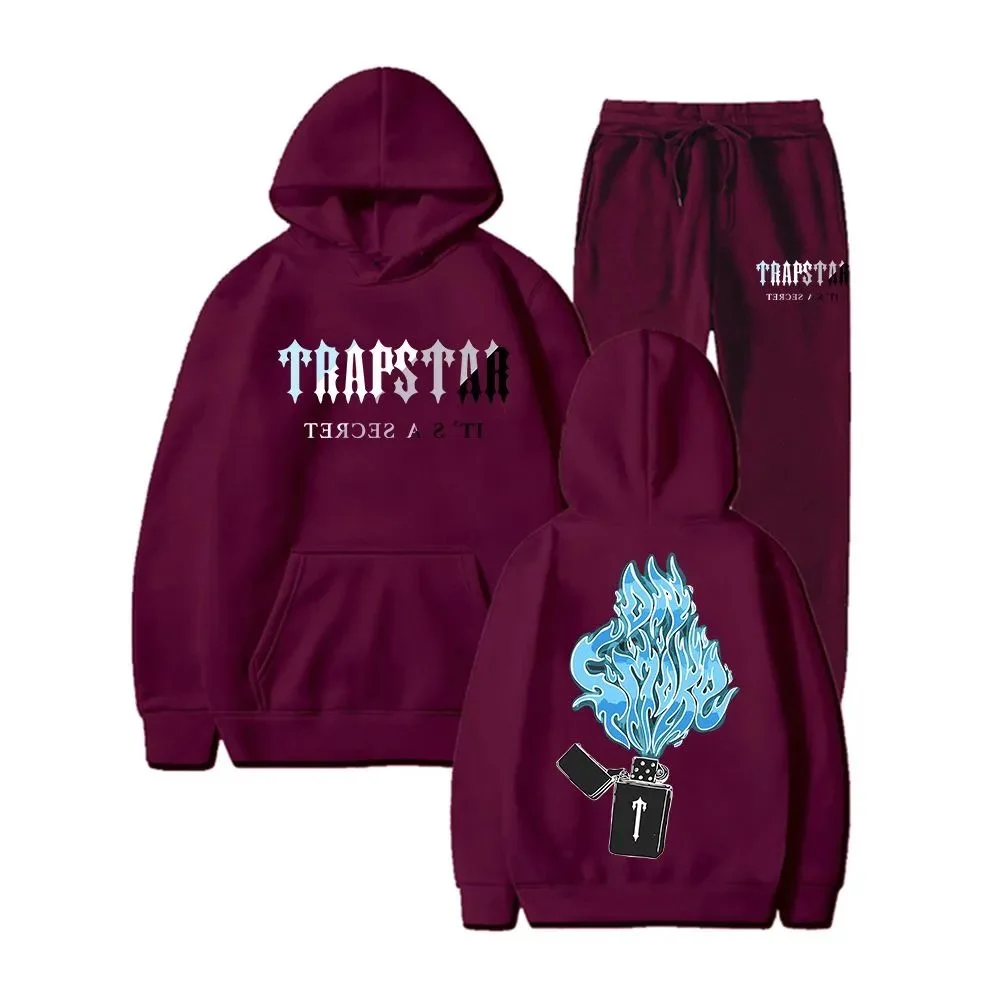 Trapstar It's a Secret Burgundy Hoodie & Pants Set