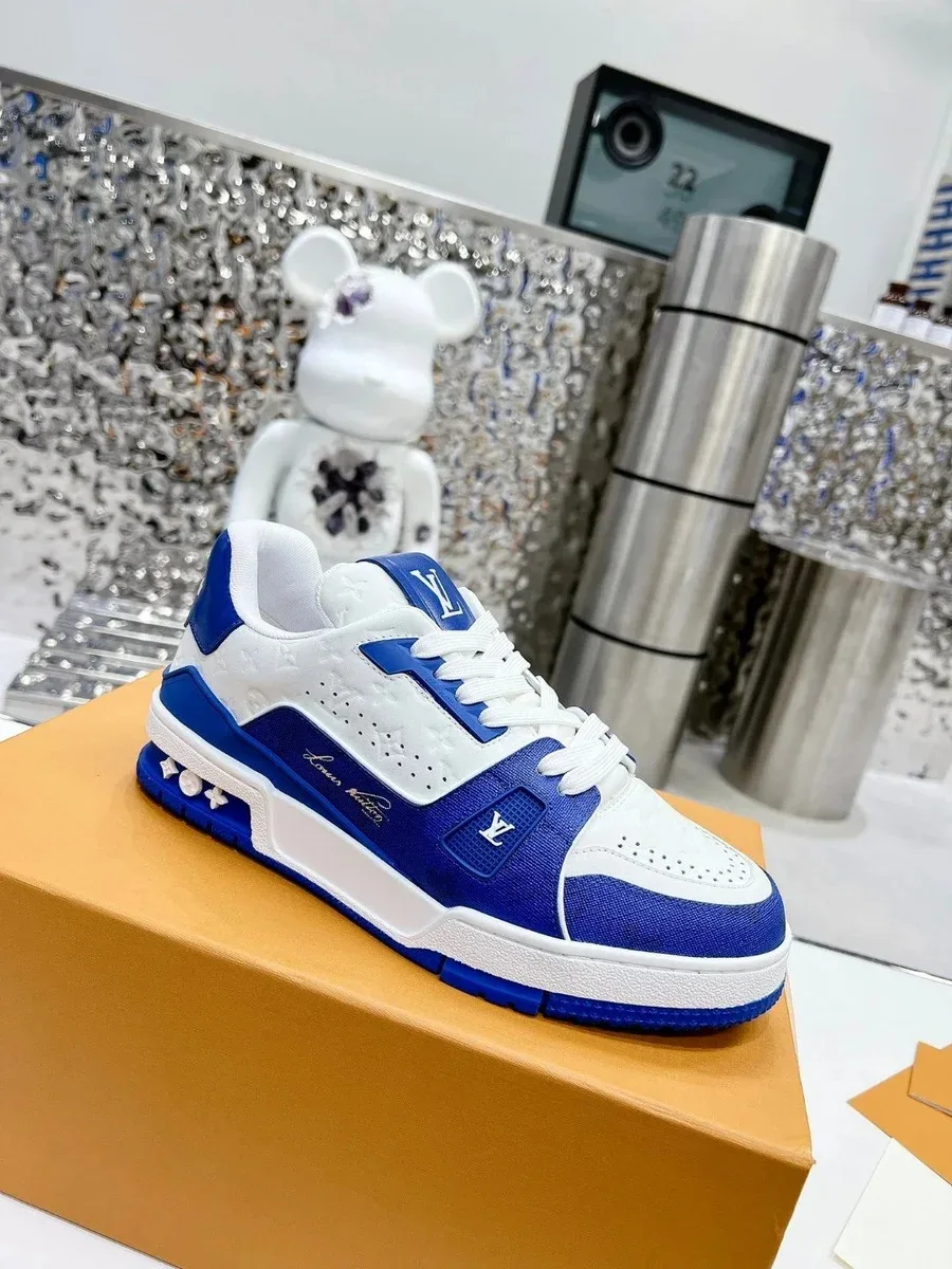 Louis Vuitton LV Trainer Blue & White Sneakers
