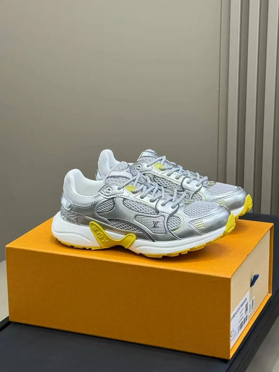 Louis Vuitton LV Trainer Silver/Yellow Sneakers