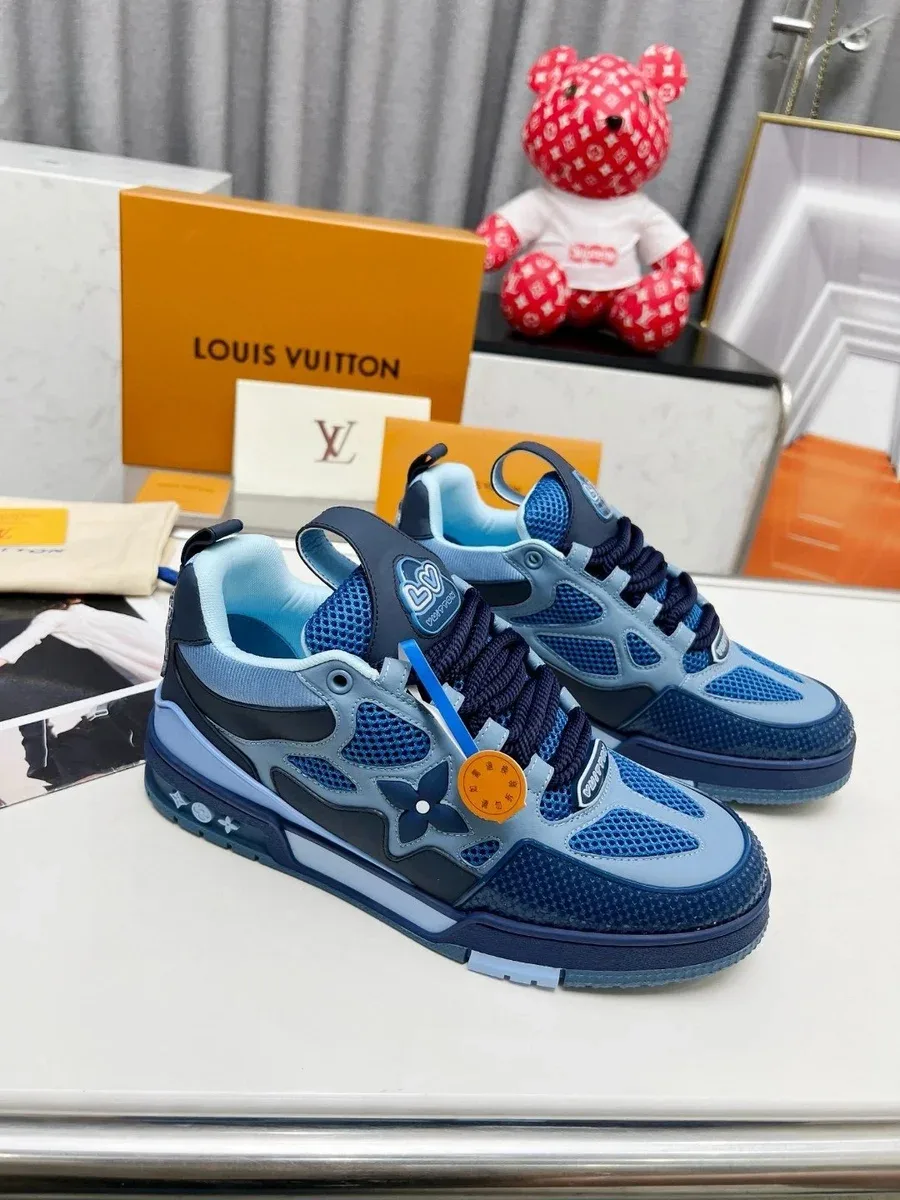 Louis Vuitton LV Trainer Blue Mesh Sneakers