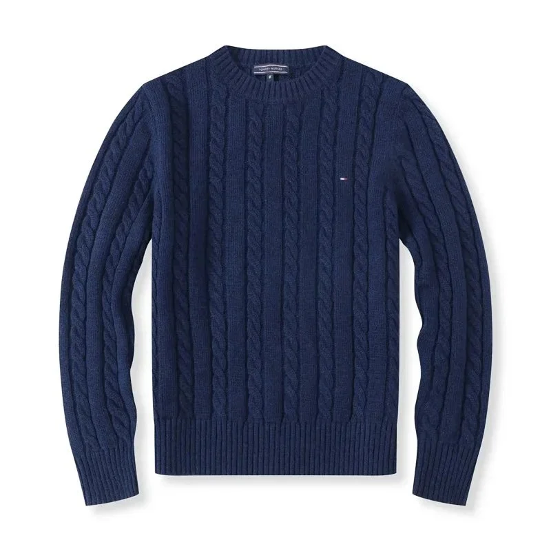 Tommy Hilfiger Cable Knit Sweater Navy Blue Men's