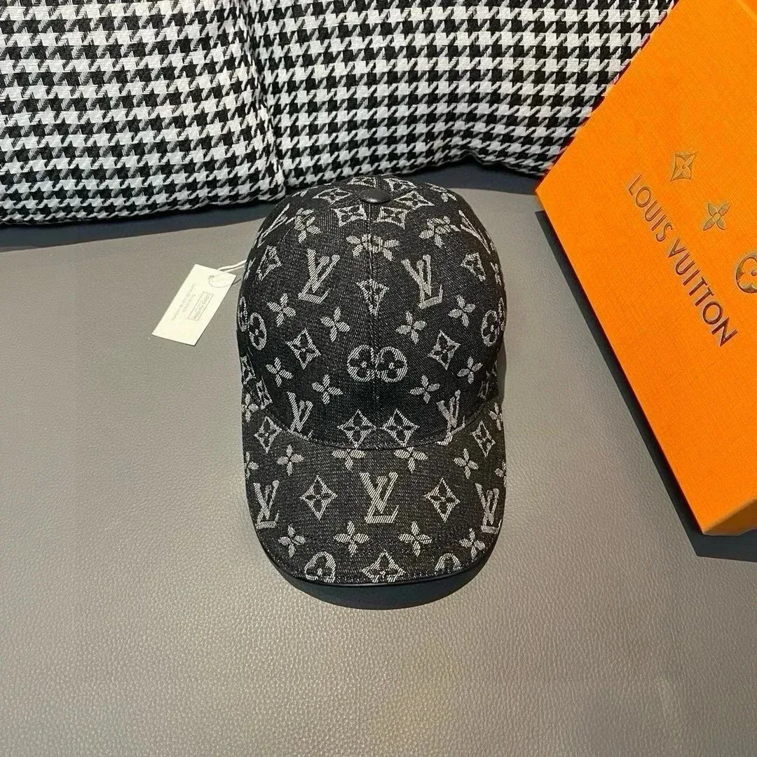 Louis Vuitton Monogram Cap Black Denim Headwear