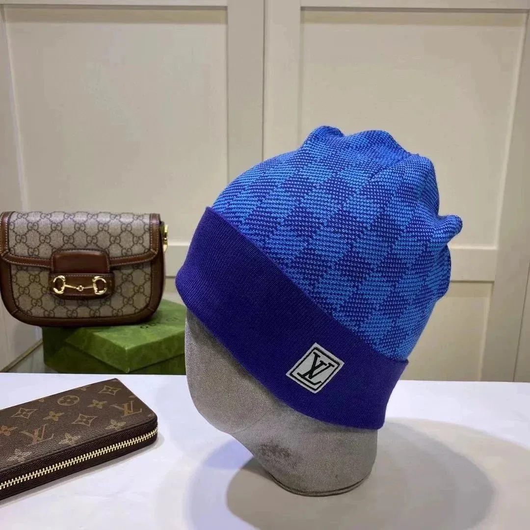 Louis Vuitton LV Trainer Blue Check Beanie