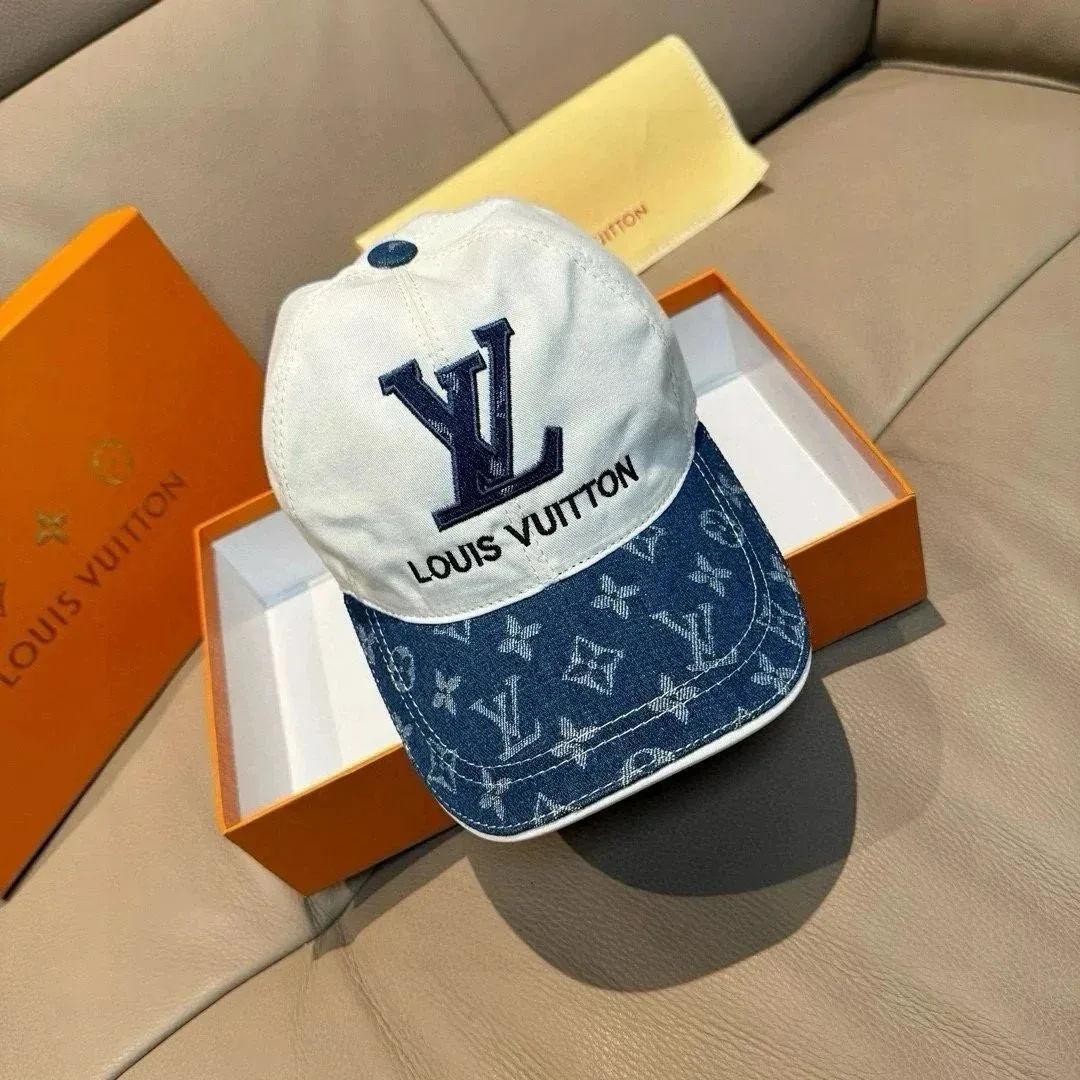 Louis Vuitton Monogram Denim Cap White/Blue Baseball Hat
