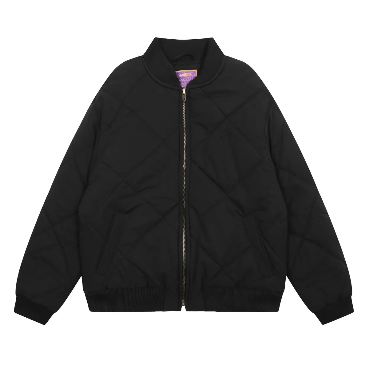 Black Diamond Quilted Bomber Jacket