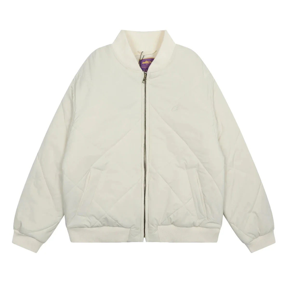 Off-White c/o Virgil Abloh BB-07 Cream Quilted Bomber Jacket