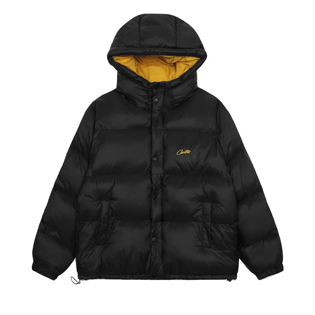 Black BB-05 Puffer Jacket with Yellow Lining