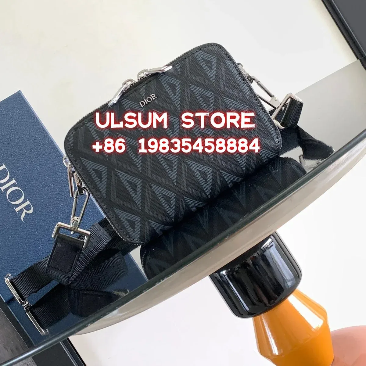 Dior Lady Dior Black几何图案单肩包