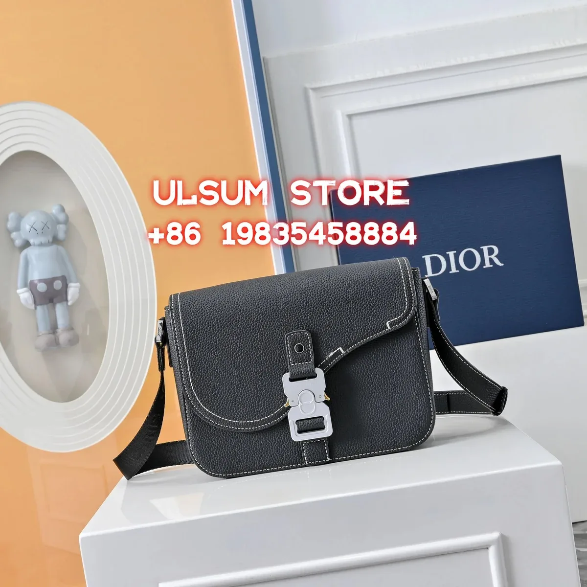 Dior Lady Dior Black Leather Crossbody Bag