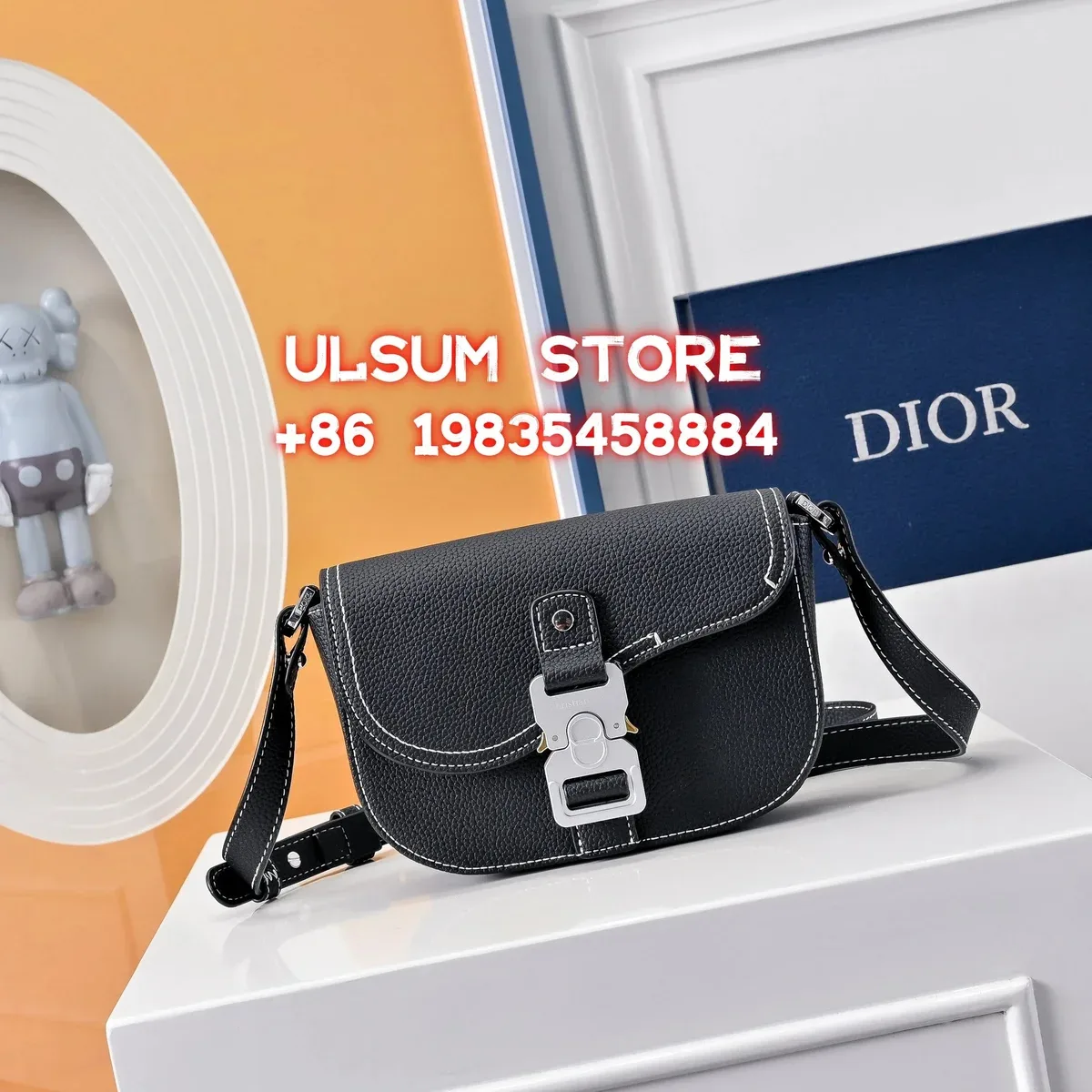 Dior Lady Dior Black Leather Shoulder Bag
