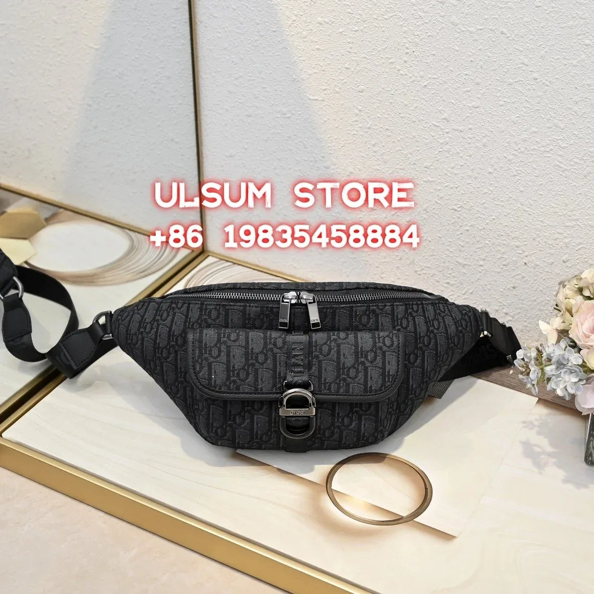 Dior Lady Dior Black Monogram Belt Bag
