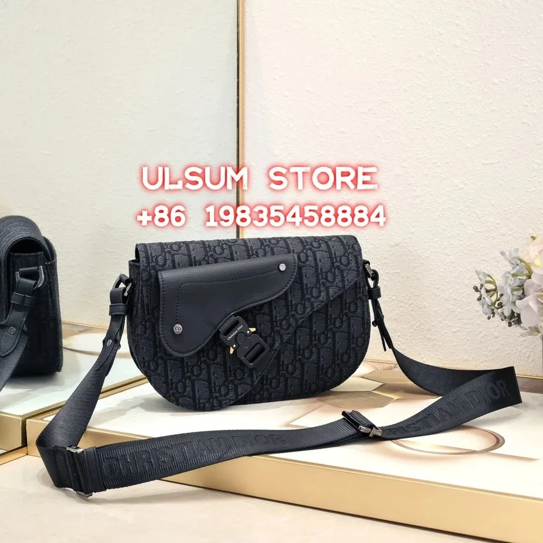 Dior Saddle Black Monogram Crossbody Bag