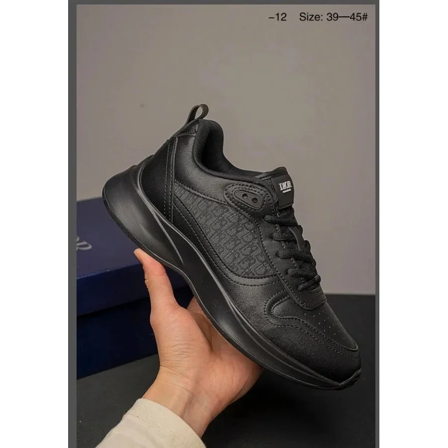 Dior Dior Lady Dior Black Leather Sneakers Black - 1