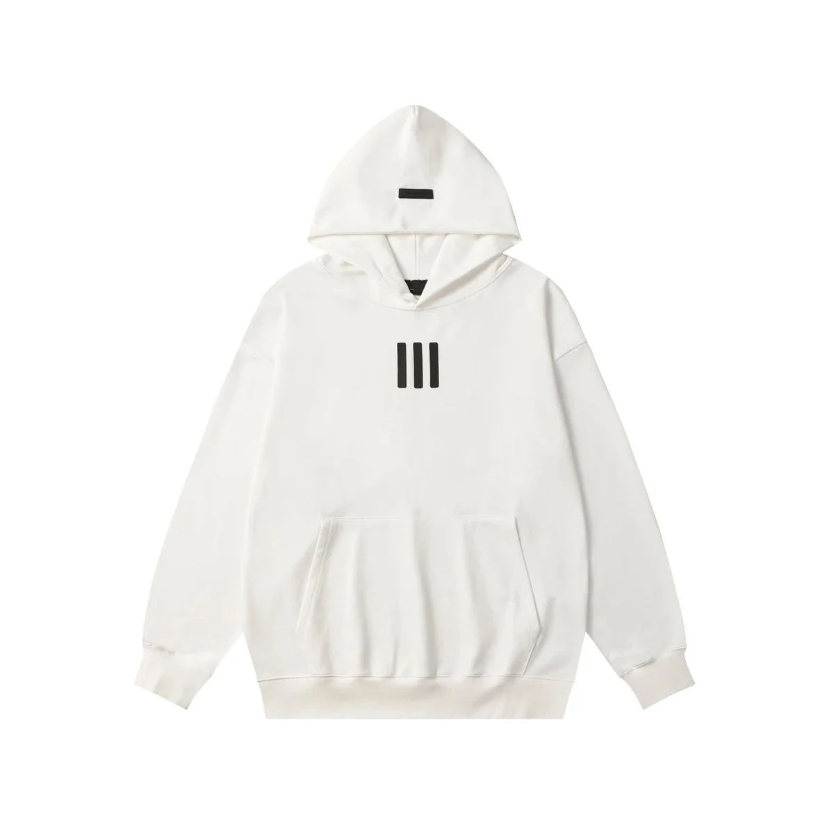 Unisex White III Hoodie with Front Pocket