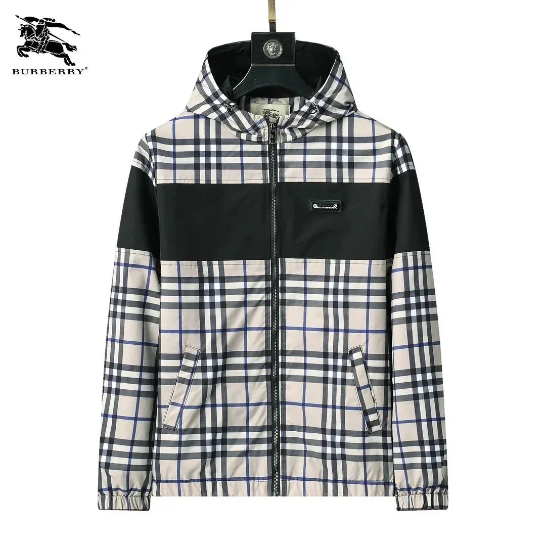 Burberry Classic Check Hooded Jacket Beige/Blue