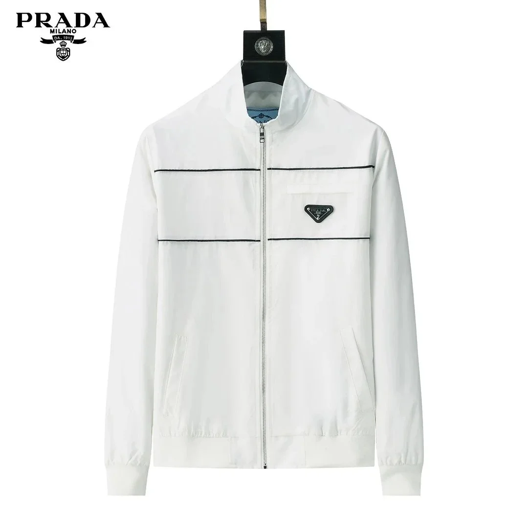 Prada White Solid Jacket