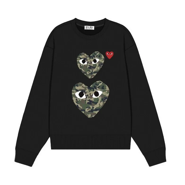 Comme des Garçons Play Camo Heart Black Sweatshirt
