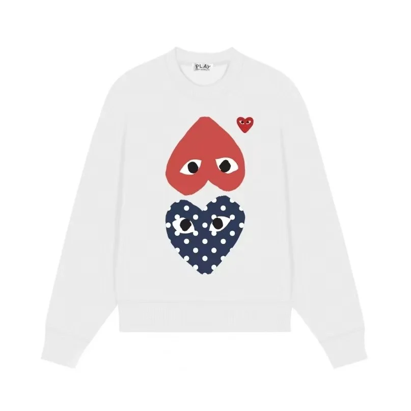 Comme des Garçons Play Heart Print Crewneck Sweatshirt White