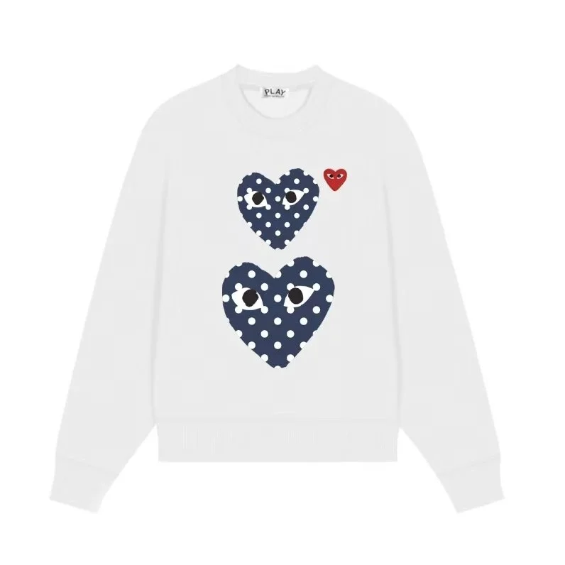 Comme des Garçons Play Polka Dot Heart Sweatshirt White