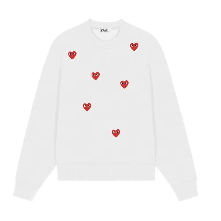 Comme des Garçons Play Heart White Cotton Sweatshirt