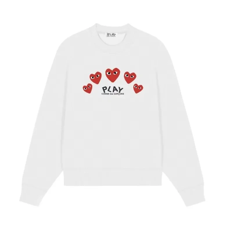 Comme des Garçons PLAY White Heart Print Sweatshirt