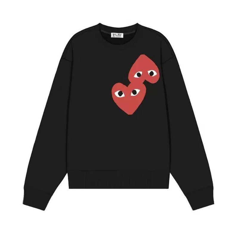 Comme des Garçons Play Double Heart Black Sweatshirt
