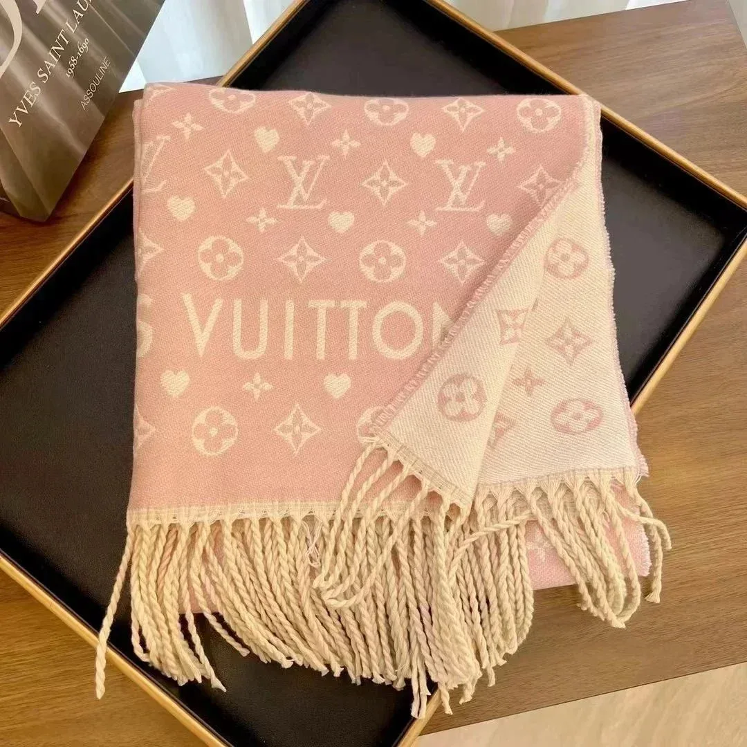 Louis Vuitton Neverfull L Letter Pink Scarf