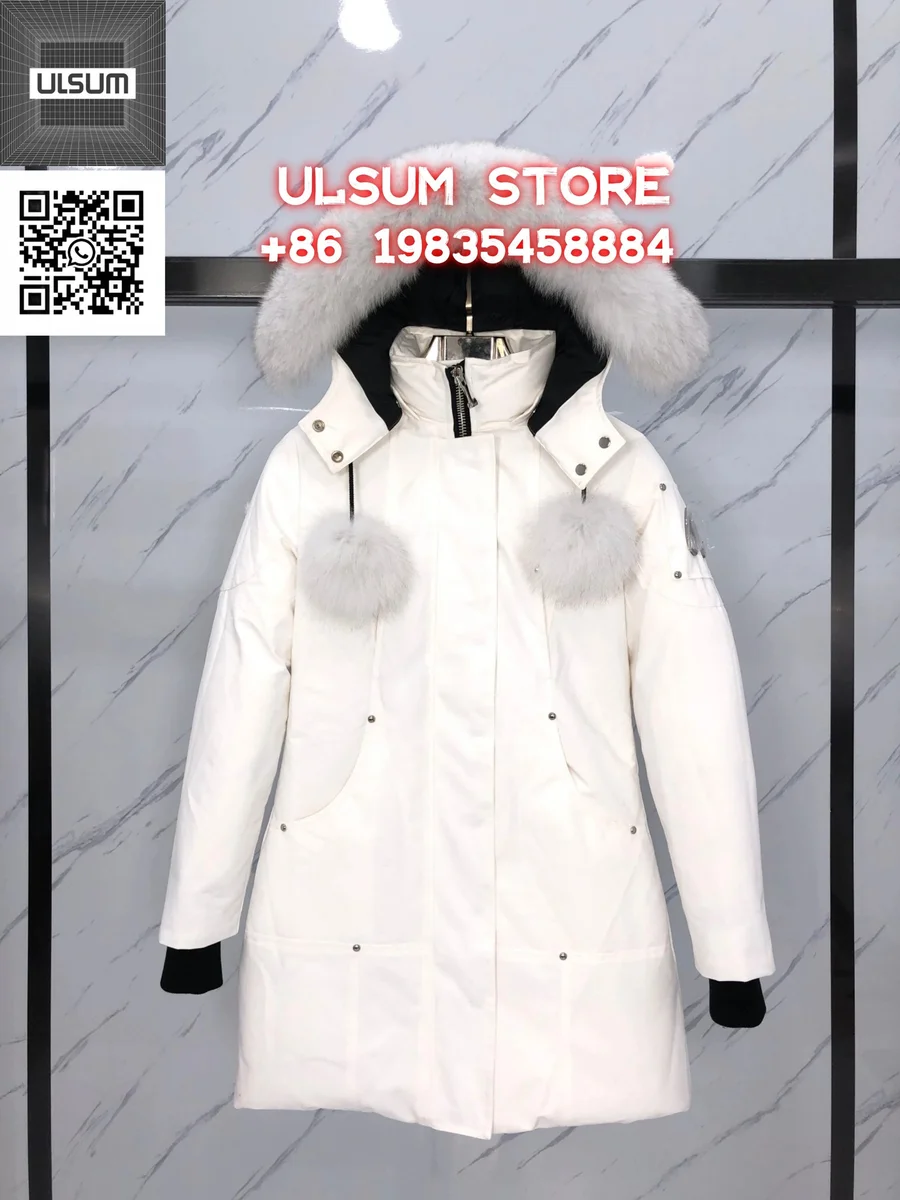 White Fur Trim Parka Coat