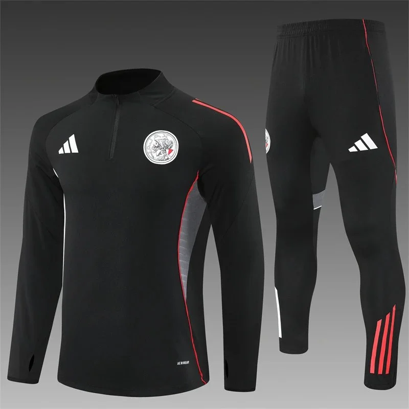 Adidas Classic Football Black Red Training Suit